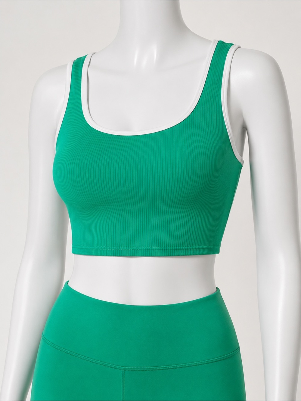 TAVI LuxeRib Nostalgia Tank Bra Green Shelf Bra Crop Top Small